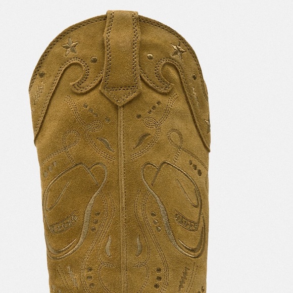 Suede tall cowboy boots - Picture 3 of 5